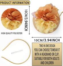 Fascinators Hats Women,Tea Party Fascinator Hair Clip With Feathers Wedding,Derby Hats Headbands - Style6-橘色 - 查看 4