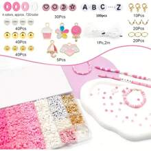1 Box Of 24-Grid Clay Bead Making Kit, Valentine's Day DIY Friendship Bracelet Set For Necklace And Bracelet Making