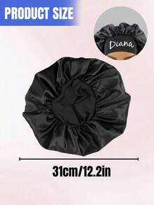 Customized Name Silk Satin Bonnet For Curly Hair, Personalized Mulberry Silk Hair Wrap With Adjustable Strap, Beauty Sleep Cap - Multicolor - View 5