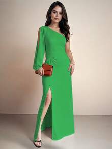 Women Long Dresses - Green - View 3