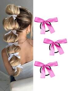 6pcs/Set Versatile Hair Tie, Hair Ties, Scrunchies, Ribbons, Bowknot Hair Accessories, Minimalist High-End Headpiece, New Korean Style Ponytail Hair Rings, Elegant High-End Dance Party Decorative Headpiece, Princess Style Casual Hair Accessories, Gift & Photography Props For Women