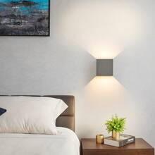 LED壁灯 室内/室外：室外暖白光 IP65 室外壁灯 G9 白色灯 上下楼梯照明 间接式室外灯 适用于房屋墙壁 卧室 走廊 楼梯间（不含灯泡） - 沙灰色 - 查看 8