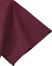 Men's Short Sleeve Oxford Shirt Regular Fit Button Down Collar Shirts With Pocket-20256688 - 酒紅色 - 查看 3