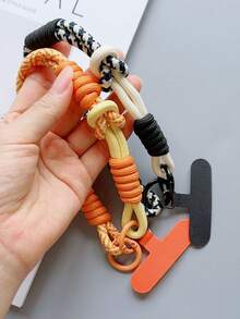 Nuevo accesorio de muñeca tejido a mano con conector de funda para teléfono, accesorio universal para funda de teléfono, colgante portátil antideslizante y antideslizante