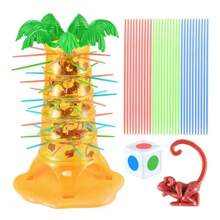 1 set Juego de mesa de color aleatorio - Juguete interactivo de mono voltereta escalando árbol, juego de batalla multijugador (algunas piezas se envían al azar)