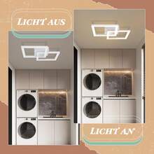 Glitzerlife Ceiling Lamp LED Ceiling Light Kitchen: 24W Kitchen Lamp Black Living Room Lamp Modern Design Hallway Lamp Warm White Hallway Bedroom Lamp Square Ceiling Lighting For Living Room Bedroom - trắng - Xem 4