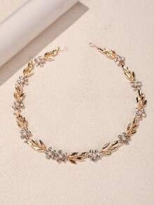 1件装奢华优雅亮片花朵发箍，水晶新娘婚礼配饰，公主仙女风新娘清新发饰，情人节礼物及拍照道具 - A - 查看 3