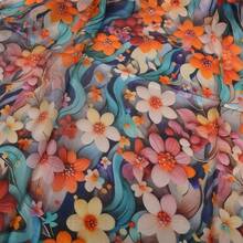 100% Mulberry Silk Scarf For Women Lightweight Long Scarves Beach Wraps Cover Up -Travel Photography Scarfhalloween - 彩色水仙藍色背景 - 查看 10