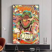1/3/6 幅经典卡通《异兽魔都》复古画作，适用于房间卧室装饰，帆布油画海报装饰，无框风格 - 彩色 - 查看 15