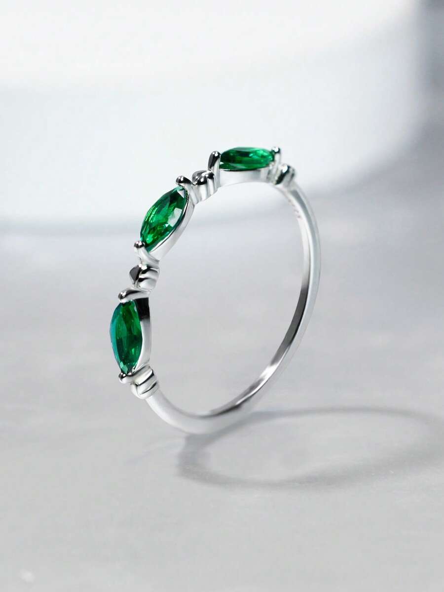 1 anel feminino de prata S925, estilo luxuoso, conjunto de anéis empilháveis e modernos, estilo influenciador moderno, adequado para várias ocasiões, presente para feriados como Natal, Ação de Graças, formatura, casais e melhores amigos