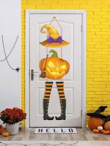 1 pezzo Decorazione per porta a forma di zucca di Ognissanti, Dolcetto o scherzetto, come regalo di Ognissanti, Decorazioni di Ognissanti, Ornamenti appesi, Bandiera decorativa appesa, Cartelli spaventosi e malvagi per Ognissanti da esterno, Decorazione per porta d'ingresso, Decorazione stagionale