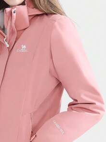 CAMEL CROWN Áo khoác lông cừu ba trong một dành cho nữ, chống gió, chống thấm nước, ấm áp và có thể tháo rời, thích hợp cho hoạt động leo núi ngoài trời - Màu Hồng  San hô - Xem 2