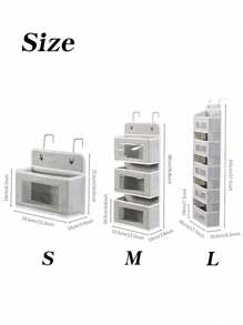 1 件多功能门上收纳袋，1/3/5 层悬挂式收纳袋，带透明窗口，节省空间的收纳盒，适用于衣柜、宿舍、浴室、厨房，适合返校季 - 彩色 - 查看 3