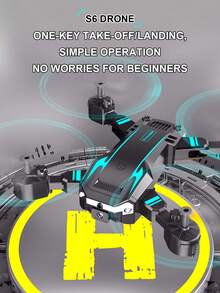 Upgraded S6 Quadcopter Drone With 2.4-Inch LCD Remote Controller And HD Dual Cameras, Supports Remote View Switching. It Features Optical Flow Hovering, Smart Obstacle Avoidance, One-Key Landing/Flip, And Gravity Sensing Functions, Powered By 3.7V/1800mAh Modular Battery. - Dark Blue - View 6