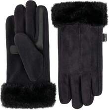 Isotoner Womens Water Repellent Touchscreen Stretch Mya Faux Fur Cuff Gloves - màu đen - Xem 3