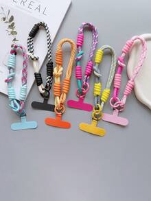 Nuevo accesorio de muñeca tejido a mano con conector de funda para teléfono, accesorio universal para funda de teléfono, colgante portátil antideslizante y antideslizante