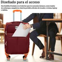 Set Of 2 Travel Suitcases, 20 And 18 Inches, With Rigid Wheels And A Lock. - 酒紅色 - 查看 8
