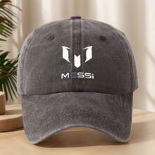 MESSI Personalized Print Baseball Cap Classic Washed Retro Hat High-Quality Unisex Soft Comfortable Sweat-Absorbent Breathable Duckbill Cap Outdoor Casual Sports Hat Spring Summer Fashion Adjustable Sun Hat - Cà phê 1 - Xem 2