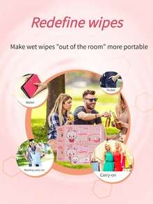256 Stücke Super Mini Cartoon Muster Feuchttücher Kleine Packung, tragbare Feuchttücher für die tägliche Reinigung