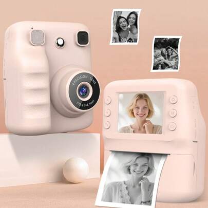 Instant Print Digital Camera - High-Definition Selfie Camera With Built-In Filters, Supports 1080P Photo/Video, Integrated Thermal Printer - Portable Mini Printer, Suitable For Travel, Valentine's Day, Christmas, Birthday, Party, Etc. - Best Creative Gift For Couples, Friends, Family (1300mAh Rechargeable Battery)