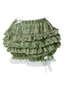 .Women's Pankatsu, Pumpkin Pants, Cake Layered Shorts, Leggings, Anti-Shine Shorts - 綠色 - 查看 2