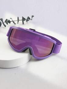 Cool Oversized Versatile Ski Goggles, Unisex Outdoor Skiing & Mountaineering Protective Eyewear - Purple Frame Purple Film - View 2