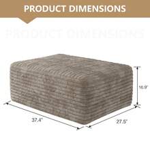 LUCKHAO 37.40"Sofa Ottoman ,No Assembly Required,White(Plush Corduroy Fabric) DIY Sofa Chairs, No Assembly Required Suitable For Balconies, Living Rooms, Bedrooms - 駝色 - 查看 2