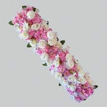 1pc 1m Artificial Rose Wedding Arch Backdrop Flower Wall Decor, Tabletop Center Piece, Wedding Signage, Office Desk, Hotel Lobby Decoration - Multicolor - View 18