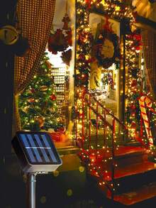 1pc Solar Powered String Lights, Outdoor Decorative Lights, 72FT LED String Lights, 8 Lighting Modes, Garden Decor Lights, Christmas Decor Lights (Multiple Sizes), Party Decor, Home Decor, Halloween, Christmas, Autumn, Winter Decoration Lights Christmas Decoration Christmas Tree Gift Decor Thanksgiving Wedding For Gifts Indoor Outdoor Garden Holiday Halloween Christmas Decor Thanksgiving Wedding For Gifts Indoor Outdoor Garden Holiday Halloween Decor Halloween Ornaments - Multicolor - View 4