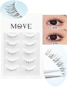 5 Pairs Of Fairy Lower Eyelashes, Cartoon Devil Style Natural Appearance False Eyelashes Lower Eyelashes, Cat Eyelashes, Increase Eye Length Natural False Eyelashes, Daily Travel Essential, Charming Eye Makeup Suitable For Cosplay Beginners And Special Activities.