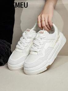 SCKMEU. 1 Pair All-Match Sporty Fashionable Women's Casual Lightweight Small White Shoes, Student Shoes, Small Size Suitable For Petite Women - 白色 - 查看 8