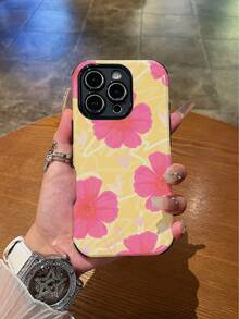 1 件时尚简约花卉线条图案防震防滑柔软 TPU + PC 混合材质手机壳适用于 Apple 11/12/13/14/15/16/16 Plus/16 Pro/16 Pro Max - 彩色 - 查看 1