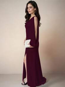 Women Long Dresses - Red Violet - View 2