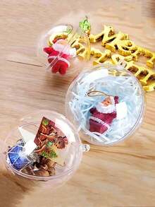 26个不同尺寸的透明球，10个球，亚克力透明装饰球，5个球填充3cm/4cm塑料，超大透明塑料填充圣诞饰品，现代破碎小玩意，用于DIY工艺品圣诞装饰 - 無色 - 查看 2