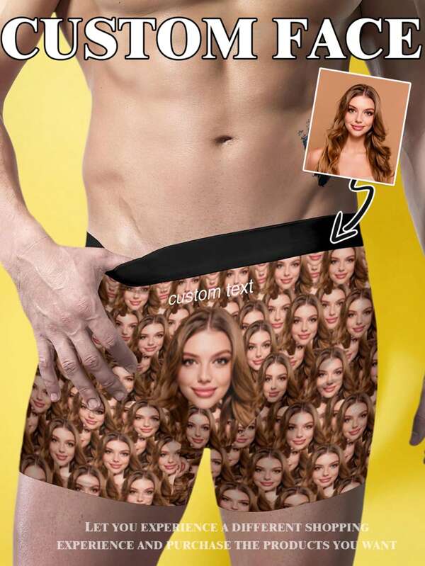 Calzoncillos bóxer personalizados para hombre: ropa interior larga con foto, divertidos y únicos. Regalos ideales para novio, esposo o para él. Ropa interior original, colorida y adorable para San Valentín, cumpleaños, aniversario, Navidad o cualquier otra ocasión especial.