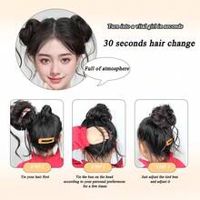 Synthetic Hair Bun Scrunchie Wig, Children's Wig, Girls' Flower Bun Hairstyle Wig Accessories, Wig Scrunchie, Funny Long Beard Wig - Multicolor - View 8