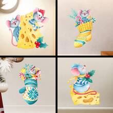 Naklejka ścienna z myszką z kreskówek, samoprzylepna naklejka na listwę przypodłogową, naklejka ścienna do domu