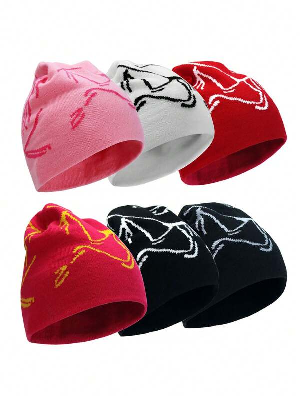 1pc Bird Pattern Jacquard Knit Hat, Fashionable Unisex Casual Cycling Beanie, Acrylic Casual Hat For All Seasons