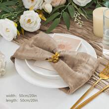 18pcs Cheese Cloth Napkins, 20" X 20", Bohemian Style Coffee Color Cheesecloth Napkins, Suitable For Weddings, Bridal Showers, Parties, Gatherings, Daily Use, Thanksgiving, Christmas - Multicolor - View 4