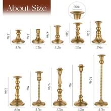 Candlestick Candle Holders Gold: Tall Taper Candles Stick Holder Wedding Decor Set Of 10 Dinning Table Centerpiece Vintage Metal Candle Stand - 金色 - 查看 2