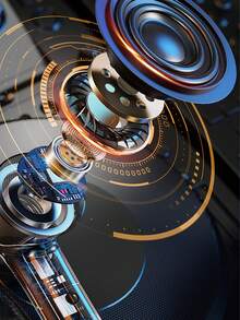 MEIYIXING A9 Pro 智能触屏耳机，触屏耳塞，13 种功能无线耳机蓝牙 5.4，带 LED 屏幕的触控耳塞，ANC/ENC 防噪，40 小时播放时间，适用于 iOS 和 Android，黑色 - 彩色 - 查看 5