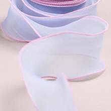 彩色雪纺薄纱缎带，带编织边，DIY蝴蝶结发饰，花店花卉包装，双面烤边薄纱缎带 - 彩色 - 查看 6