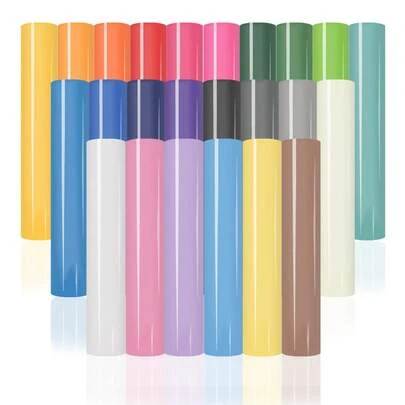 24pcs Adhesive Vinyl Tie Dye Sheets, Permanent Vinyl 12"X10" Paper For Crafts, Valentine's Day Decor, Outdoor, Birthday, Wedding Party, Holidays