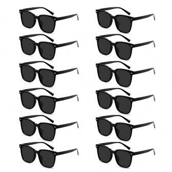 Retro Solid Color Sunglasses WOMEN AND MEN Classic Black Square Fashion Fashion Glasses With Rivet Decor Y2K Glasses- Suitable For Party, Photo Props, Wedding, Birthday, Graduation, Casual Wear, All Season ForSki,Outdoor,Trave  Autumn And Winter Simple Accessories Eyewear Wholesale