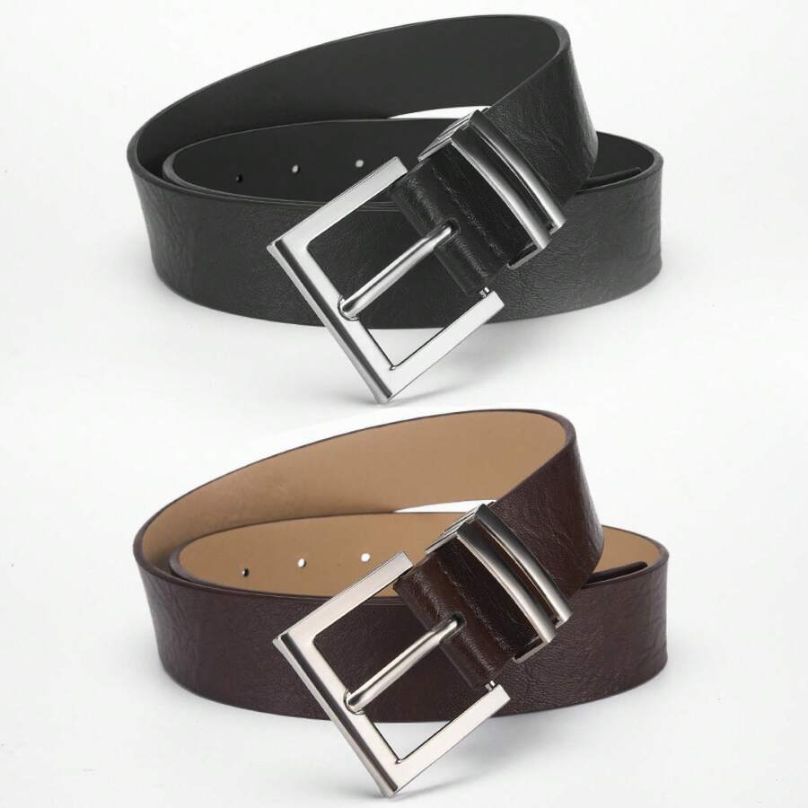 1PC Autumn Winter New Belt - Small Niche, Versatile, High-End Style Women's Waistband For Jeans (Wide Belt) - 咖啡 - 查看 1