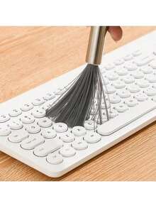 3 件套多用途长柄清洁刷，不锈钢材质，无需电源，适用于客厅、卧室、浴室、厨房、家具 - 中等强度带柄刷
