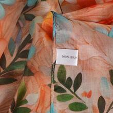 100% Mulberry Silk Scarf For Women Lightweight Long Scarves Beach Wraps Cover Up -Travel Photography Scarfhalloween - 水仙橙色背景顏色 - 查看 8