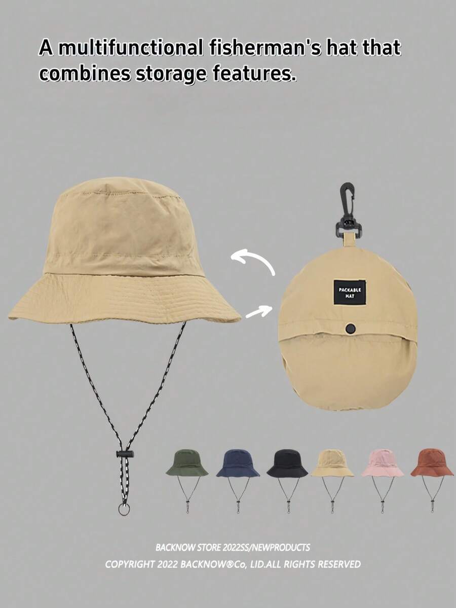 Mũ chống nắng ngoài trời dành cho nam và nữ, thích hợp cho leo núi, cắm trại, câu cá, thiết kế lưới thoáng khí, dây rút điều chỉnh, có thể gấp gọn và dễ mang theo, phù hợp cho các hoạt động ngoài trời mùa xuân, hè, thu như câu cá, leo núi, du lịch, bãi biển, nghỉ lễ. - A - Xem 1