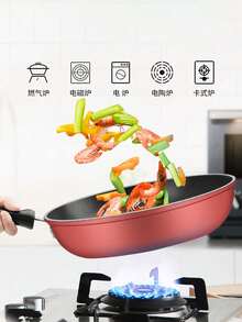 1 件 24 厘米不粘煎锅带盖，煎炒两用，适用于电磁炉和燃气灶 - 彩色 - 查看 8