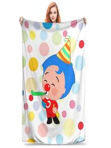 Plims Cartoon Blanket Flannel Funny Warm Throw Blankets For Chair Covering Sofa Summer, - 白色 - 查看 1